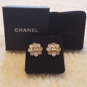 Chanel Crystal Stud Earrings